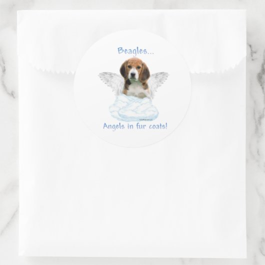 Beagle Angel - Aufkleber (Tasche)