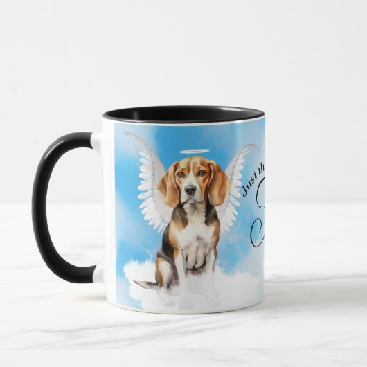 Beagle Angel Dog in Heaven Personalized Memorial Tasse (Links)