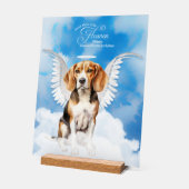 Beagle Angel Dog Name Pet Memorial Acrylschild (Winkel)