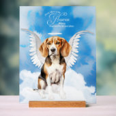 Beagle Angel Dog Name Pet Memorial Acrylschild (Neutral)