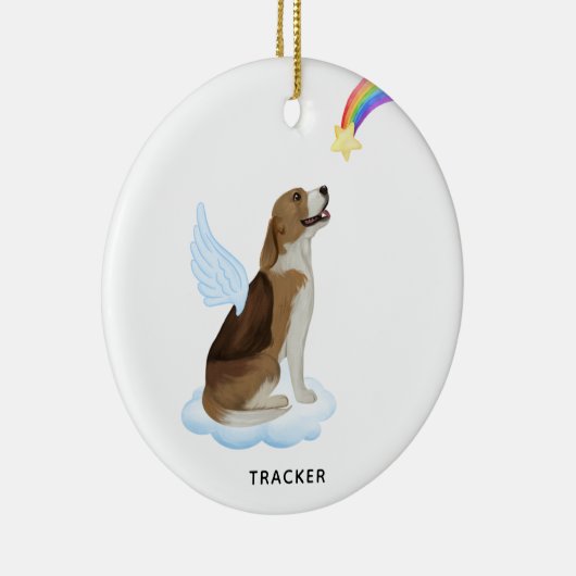 Beagle Angel Dog Personalisiertes Haustier Memoria Keramik Ornament (Rechts)