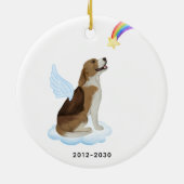 Beagle Angel Dog Personalisiertes Haustier Memoria Keramik Ornament (Hinten)