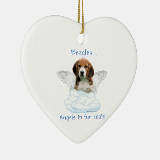 Beagle Angel Keramik Ornament (Rechts)