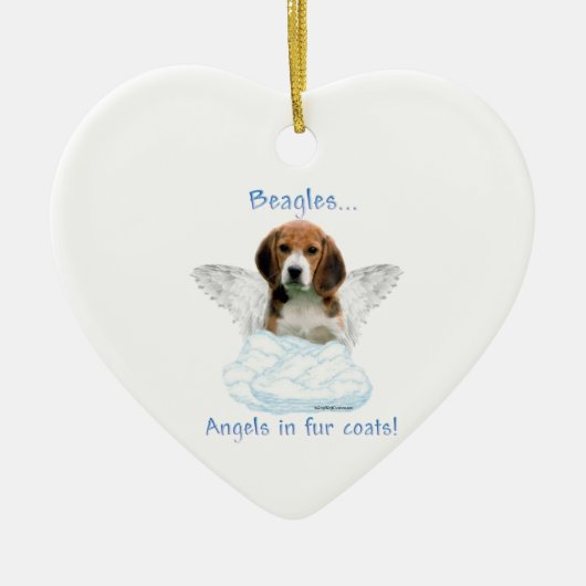 Beagle Angel Keramik Ornament (Vorne)