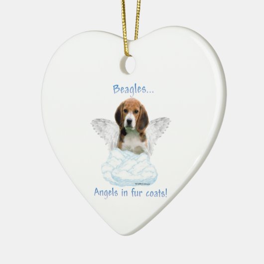 Beagle Angel Keramik Ornament (Links)
