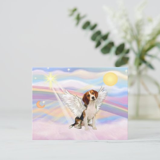 Beagle Angel Postkarte (Stehend Vorderseite)