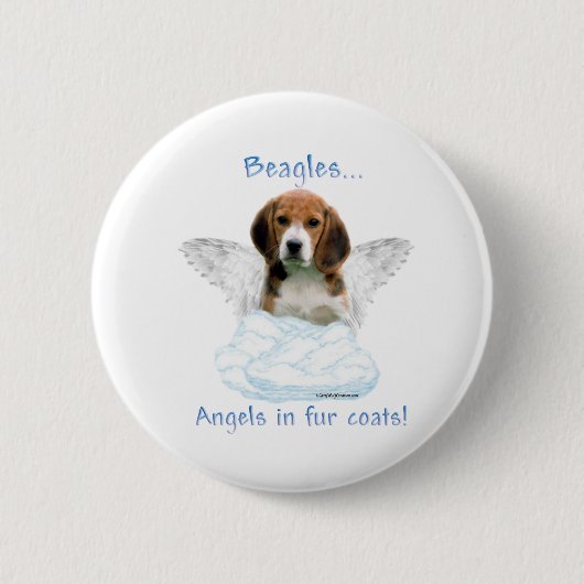 Beagle Angel - Schaltfläche Button (Vorderseite)