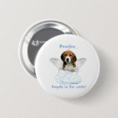 Beagle Angel - Schaltfläche Button (Vorne & Hinten)