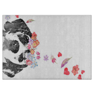 Beagle Aquarellmalerei Hunde Blume Schneidebrett