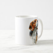 Beagle-Aquarellporträt Kaffeetasse (VorderseiteRechts)
