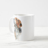 Beagle-Aquarellporträt Kaffeetasse (Vorderseite Links)