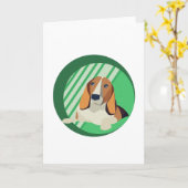 Beagle Art Karte (Gelbe Blume)
