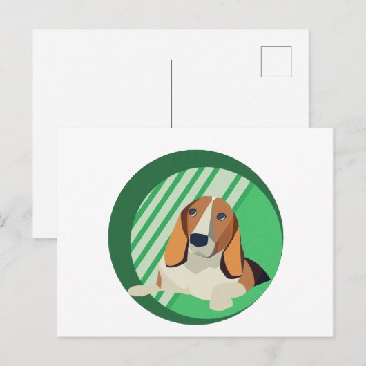 Beagle Art Postkarte (Vorne/Hinten)