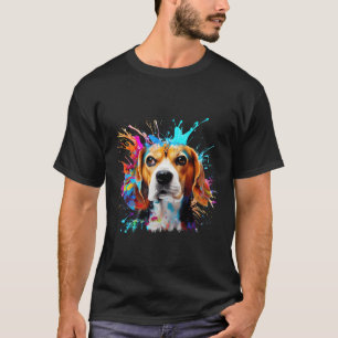 Beagle Art Splashes Abstrakte Hunde T-Shirt