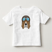 Beagle as Pilot with Pilot hat Kleinkind T-shirt (Vorderseite)