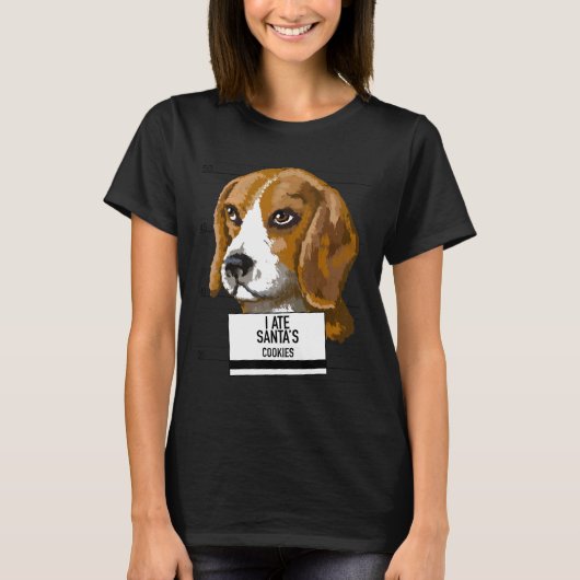 Beagle Ate Santa Cookies T-Shirt (Vorderseite)