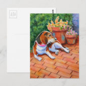 Beagle auf Brick Patio Postkarte (Vorne/Hinten)