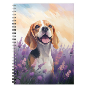 Beagle auf dem Lavendelfeld Notizblock