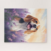 Beagle auf dem Lavendelfeld Puzzle (Horizontal)