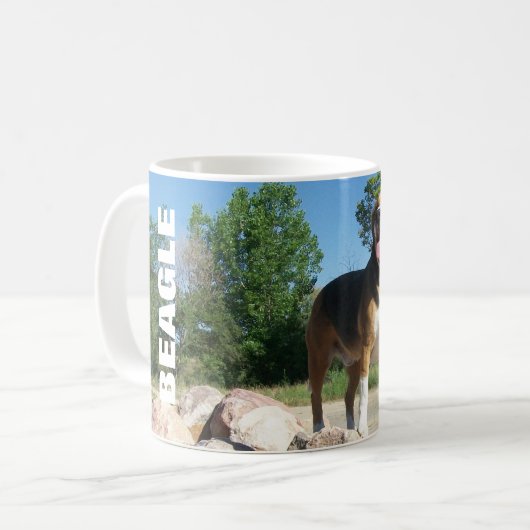 Beagle auf den Felsen - Kaffeetasse (Vorderseite Links)