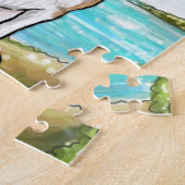 Beagle auf Ferien-tropischem Strand Puzzle (Seite)
