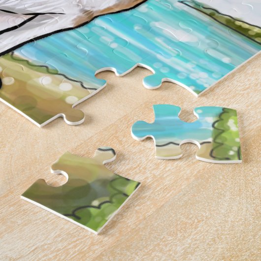 Beagle auf Ferien-tropischem Strand Puzzle (Seite)