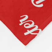 Beagle auf Rot mit Name Weihnachtshund Fleecedecke (Ecke)