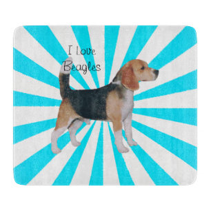 Beagle auf TürkisPinwheel Schneidebrett
