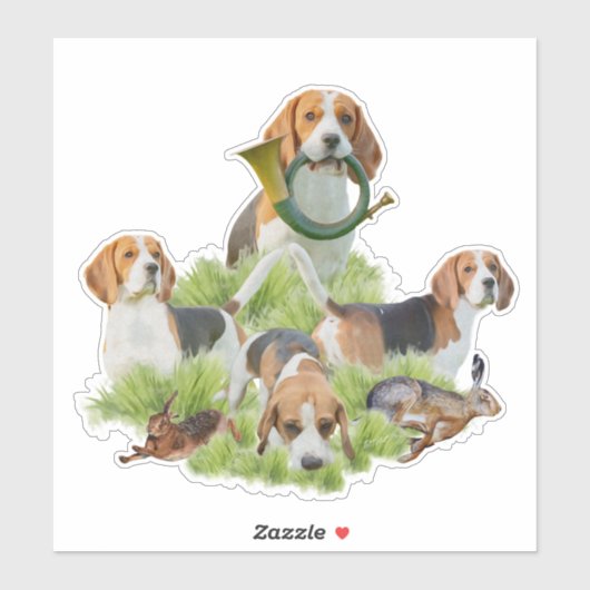 Beagle Aufkleber (Blatt)