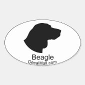 Beagle-Auto-Decal-Aufkleber Ovaler Aufkleber (Vorderseite)