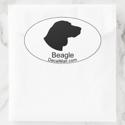 Beagle-Auto-Decal-Aufkleber Ovaler Aufkleber (Tasche)