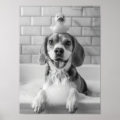 Beagle Bad Wandkunst, Hund und Gummiente, Beagle Poster (Vorne)