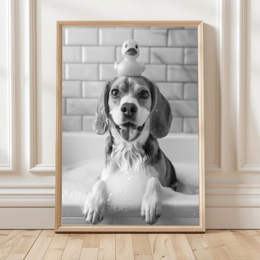 Beagle Bad Wandkunst, Hund und Gummiente, Beagle Poster