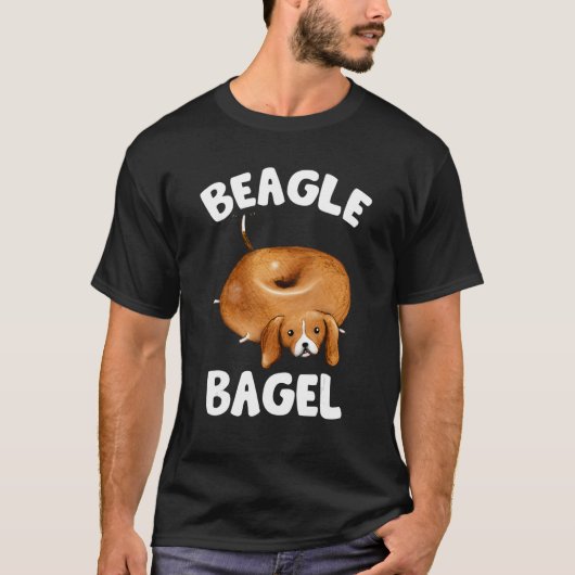 Beagle Bagel Funny Beagle Lover Dog Pun Jewish Lov T-Shirt (Vorderseite)