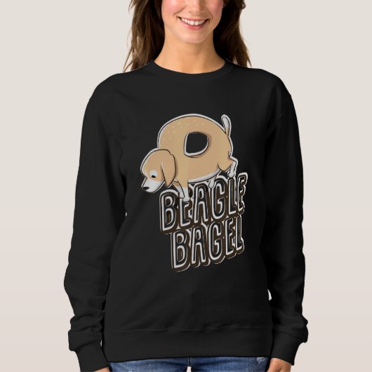 Beagle Bagel Liebe Bagels Dog Beagle Sweatshirt (Vorderseite)
