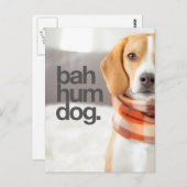 Beagle "Bah Hum Dog" Postkarte (Vorne/Hinten)