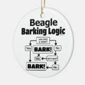 Beagle Barking Logic Keramik Ornament (Links)