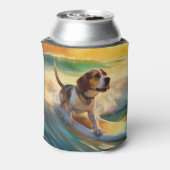 Beagle Beach Surfanstrich Dosenkühler (Kanne Rückseite)
