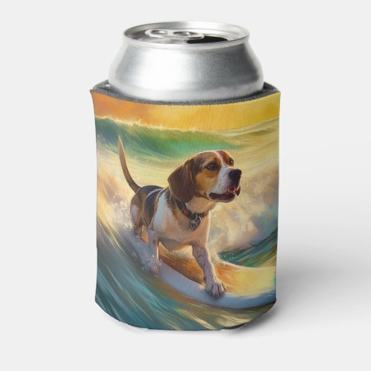 Beagle Beach Surfanstrich Dosenkühler (Kanne Rückseite)