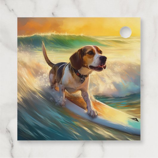 Beagle Beach Surfanstrich Geschenkanhänger (Rückseite)