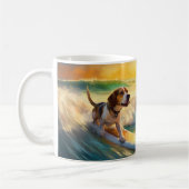 Beagle Beach Surfanstrich Kaffeetasse (Links)