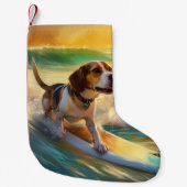 Beagle Beach Surfanstrich Kleiner Weihnachtsstrumpf (Vorderseite)