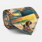 Beagle Beach Surfanstrich Krawatte (Gerollt)