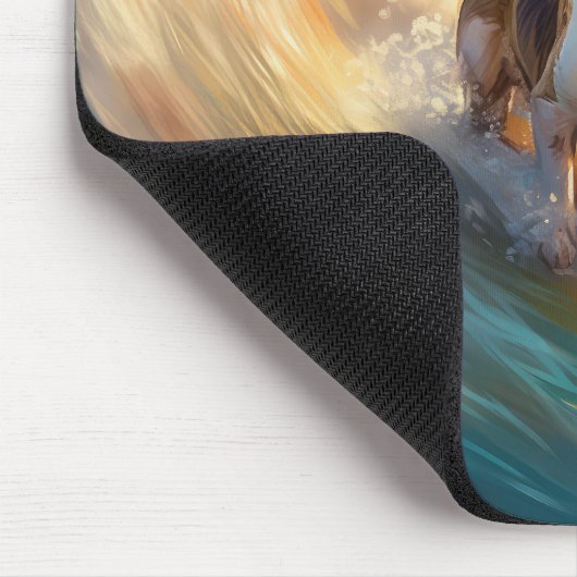 Beagle Beach Surfanstrich Mousepad (Ecke)