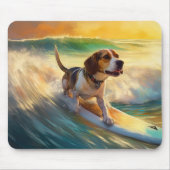 Beagle Beach Surfanstrich Mousepad (Vorne)