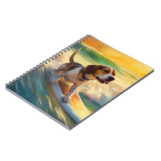 Beagle Beach Surfanstrich Notizblock (Linke Seite)