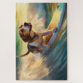 Beagle Beach Surfanstrich Puzzle (Vertikal)