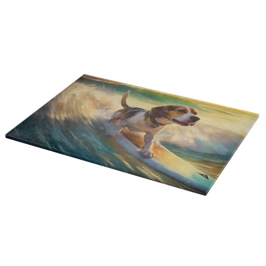 Beagle Beach Surfanstrich Schneidebrett (Ecke)