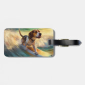 Beagle Beach Surfen Malerei Gepäckanhänger (Rückseite horizontal)