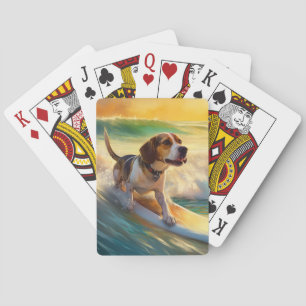 Beagle Beach Surfen Malerei Spielkarten